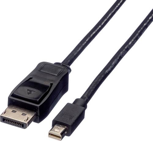 Value Mini-DisplayPort / DisplayPort Adapterkabel Mini DisplayPort Stecker, DisplayPort Stecker 3.00 m Schwarz 11.99.5636 Geschirmt