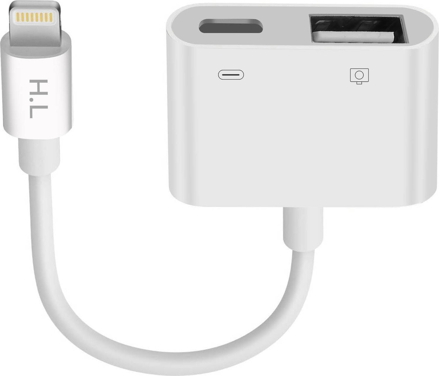 Avizar Lightning-naar-USB-adapter en Lightning-adapter voor Apple iPhone/iPad, wit