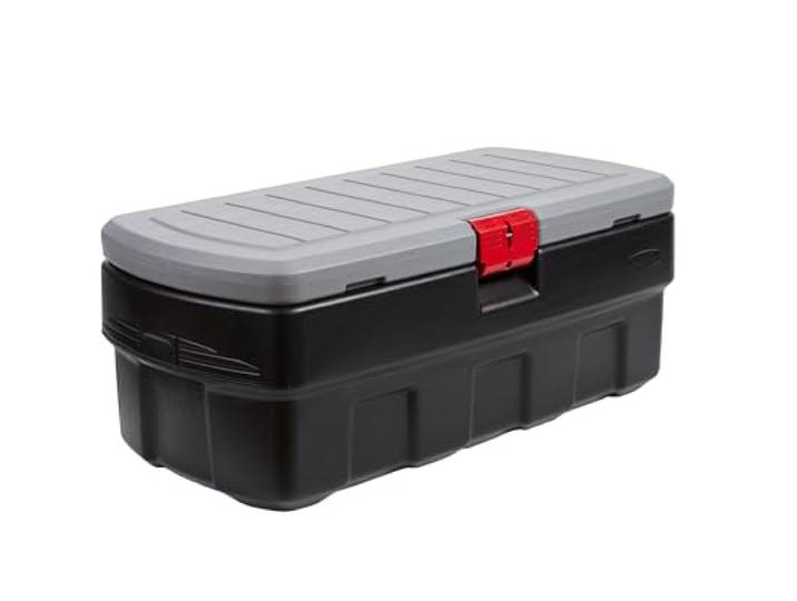 Rubbermaid ActionPacker 48 Liter abschließbarer Aufbewahrungsbehälter, industrieller, robuster großer Aufbewahrungsbehälter mit Deckel