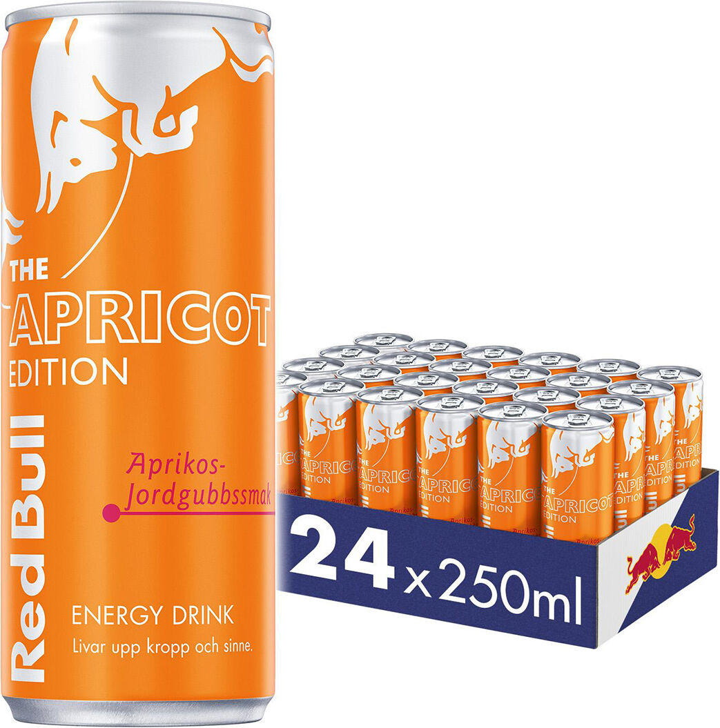 Red Bull 24x Energidryck, 250 Ml, Apricot Edition (Aprikos- Och Jordgubbssmak)