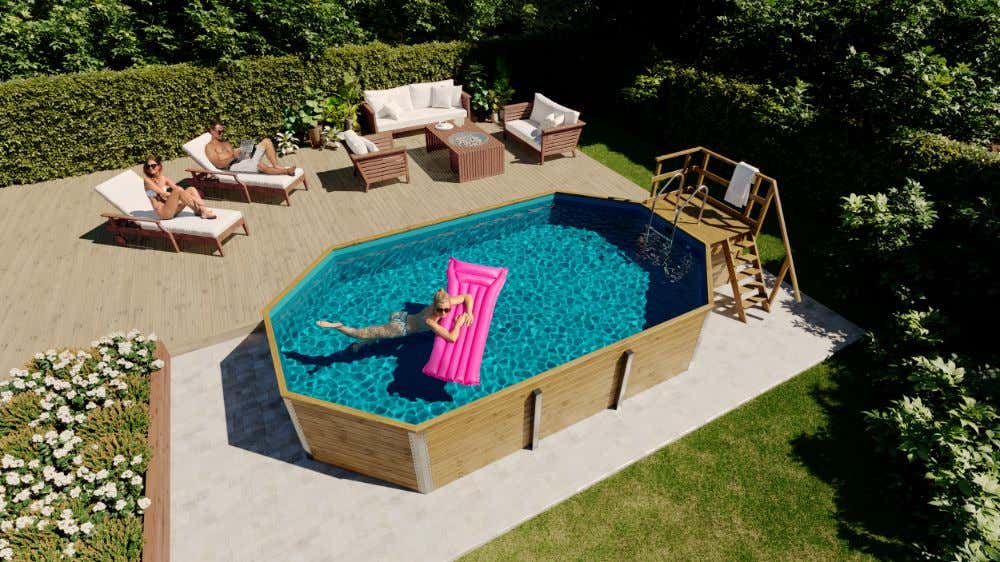 POOLCREW Massivholzpool L Sparset Pool