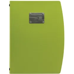 Securit® Speisekartenhülle A4 "Rio" - Grün - Plakette mit Besteck inklusive - 4 Sichtseiten