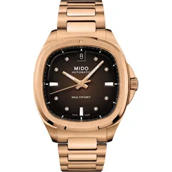 Mido Multifort TV 35 M049.307.33.296.00 - dunkelbraun,PVD Beschichtung rosegold - 34,2mm x 35mm