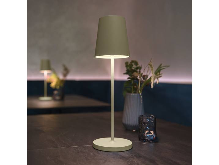 Vinolina Two Portable Tischleuchte 3-step IP65 Green - SLV - Terrasse - Modern - Aluminium - Einflammig