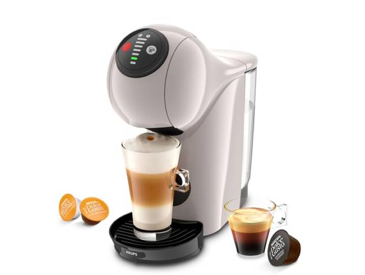 NESCAFÉ DOLCE GUSTO Genio S Automatische Kapselmaschine by KRUPS, Taupe Bietet XL-Funktion bis 300ml und passt mit kompaktem Design gut in kleine Küchen.