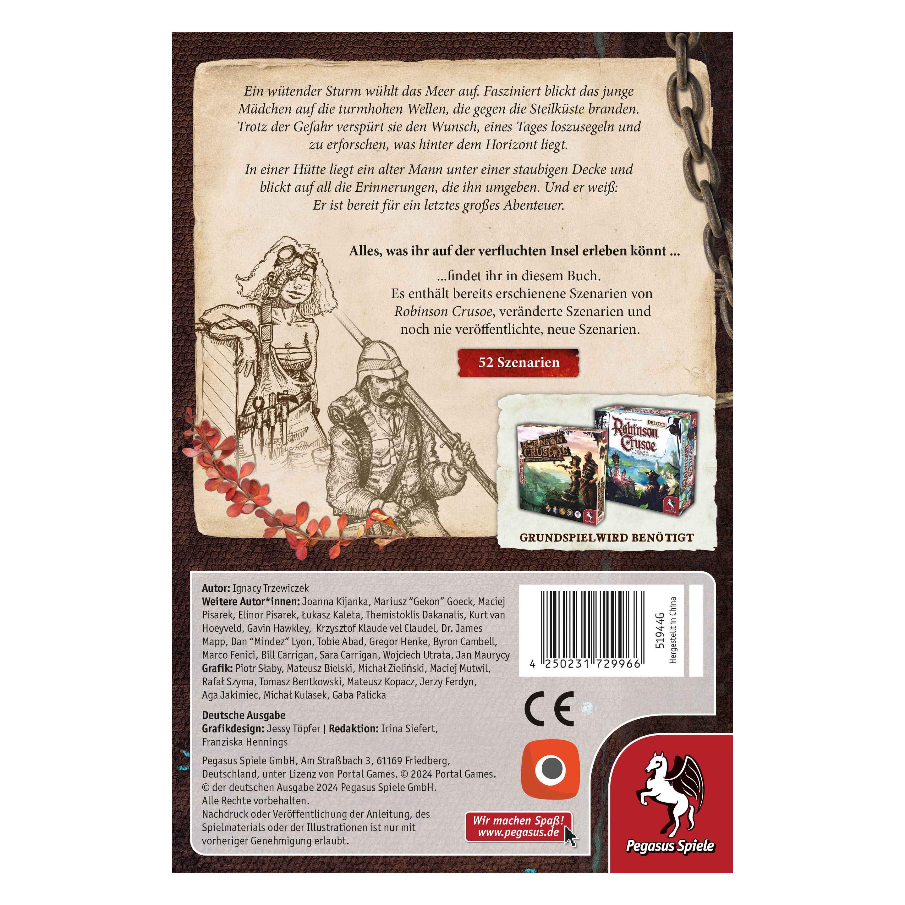 Pegasus 51944G - Robinson Crusoe: Das Abenteuerbuch, Brettspiel, für 1-4 Spieler, ab 10 Jahren (DE) (Deutsch, 1 - 4 Spieler) (51944G)
