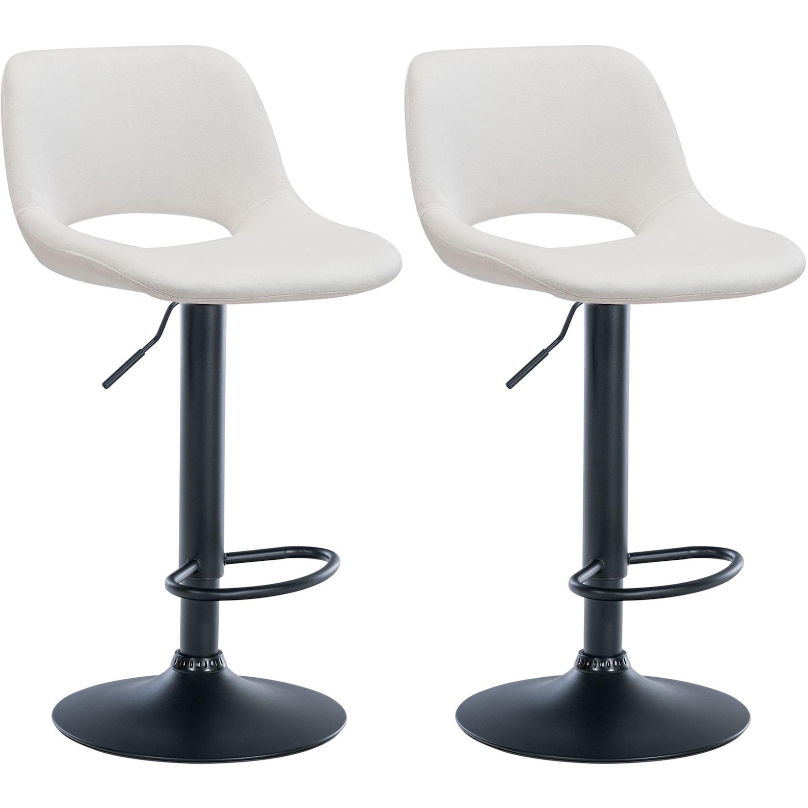 CLP 2er Set Barhocker Camden I Samt-Bezug