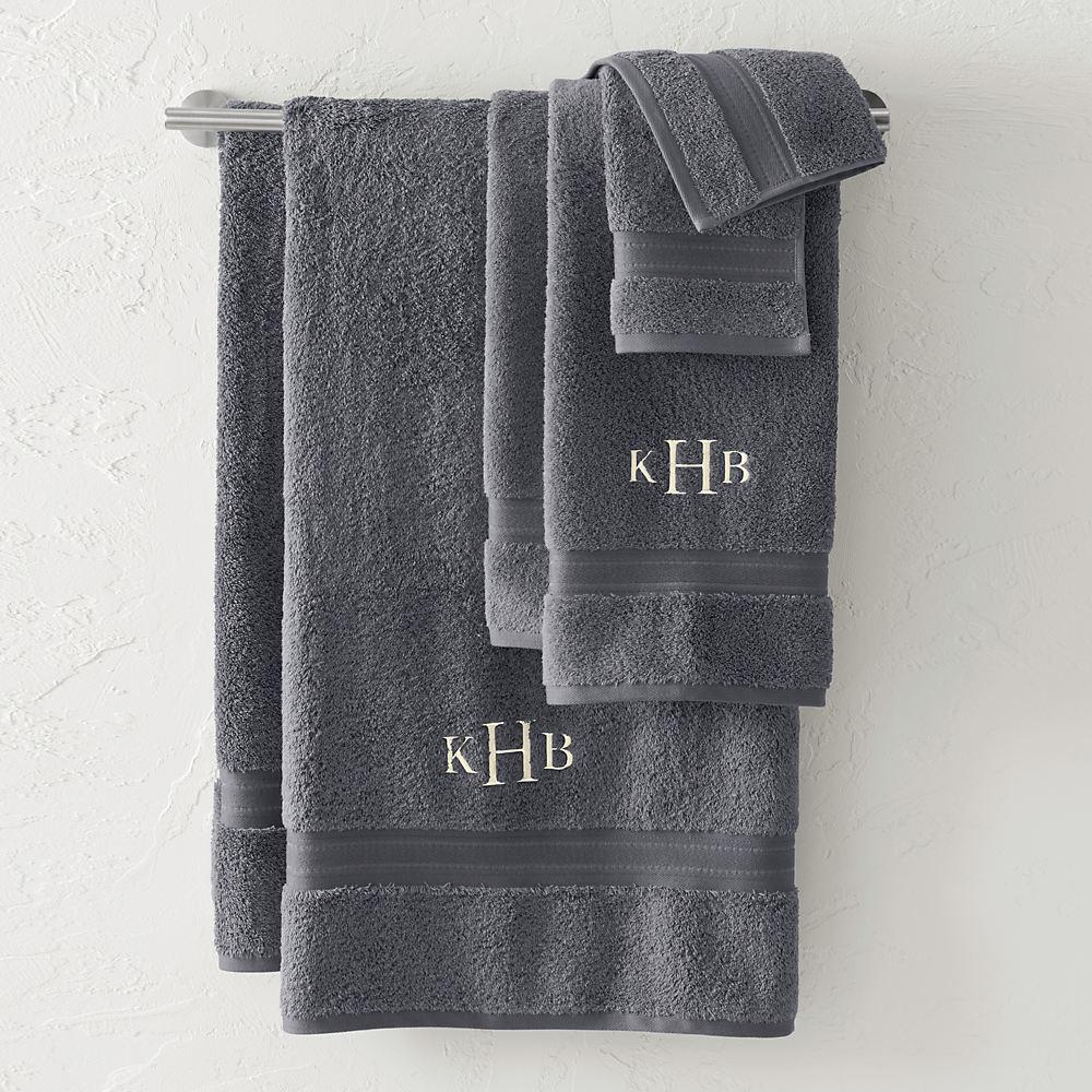 Supima Handtuch-Set, Damen, size: regular, Grau, Baumwolle, by Lands' End