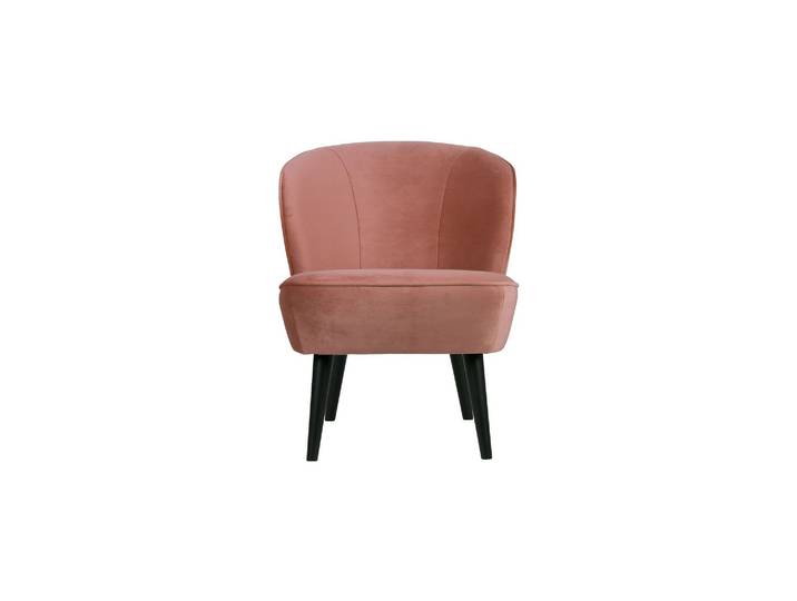 Fauteuil en velours vieux rose Sara