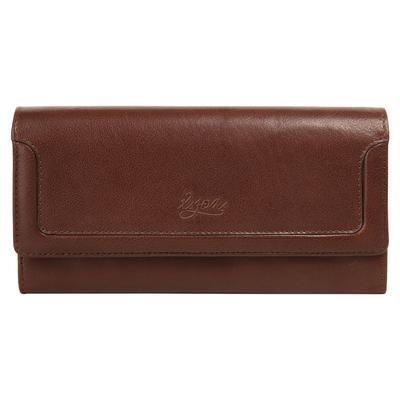 Brieftasche X-ZONE "X-ZONE Herren, Damen echt Leder", Damen, braun (cognac), Leder, leicht glänzend, unifarben, Kleinlederwaren Brieftasche, echt Leder
