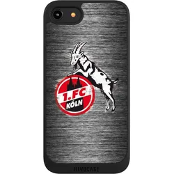 Nivocase Handyhülle für Apple iPhone 7 Hülle NIVOpure Case Schwarz 1. FC Köln Metallic Look Offizielles (Apple iPhone 7), Smartphone Hülle, Schwarz