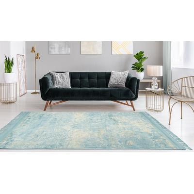 Teppich PADIRO "Dolce Vita 125", blau (petrol), B:120cm H:10mm L:170cm, Viskose, Teppiche, Teppich, Trendige Verwaschung, Orient-Design