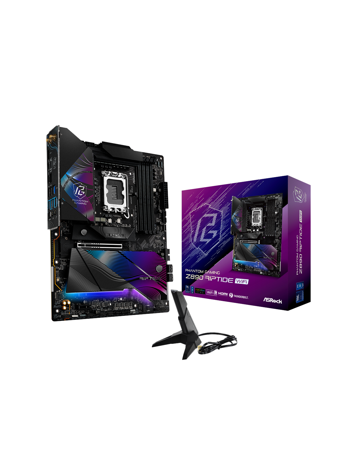 ASRock Z890 RIPTIDE WIFI Mainboard - Intel Z890 - Intel LGA1851 - DDR5 RAM - ATX