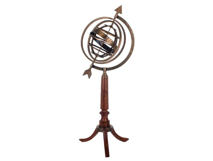 Globe armillaire - Décoration - Laiton et Bois - Hauteur 59 cm - Style Classique - Intérieur