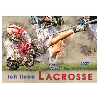 Ich liebe Lacrosse (Wandkalender 2027 DIN A2 quer), CALVENDO Monatskalender