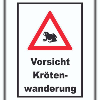 HB-Druck Vorsicht Krötenwanderung Schild A2 Rückseite selbstklebend