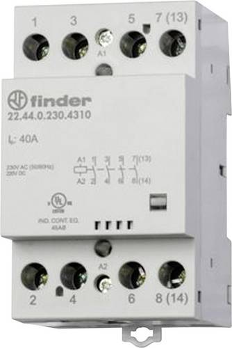 Finder 22.44.0.230.4310 Schütz 4 Schließer 230 V/DC, 230 V/AC 40A Tray
