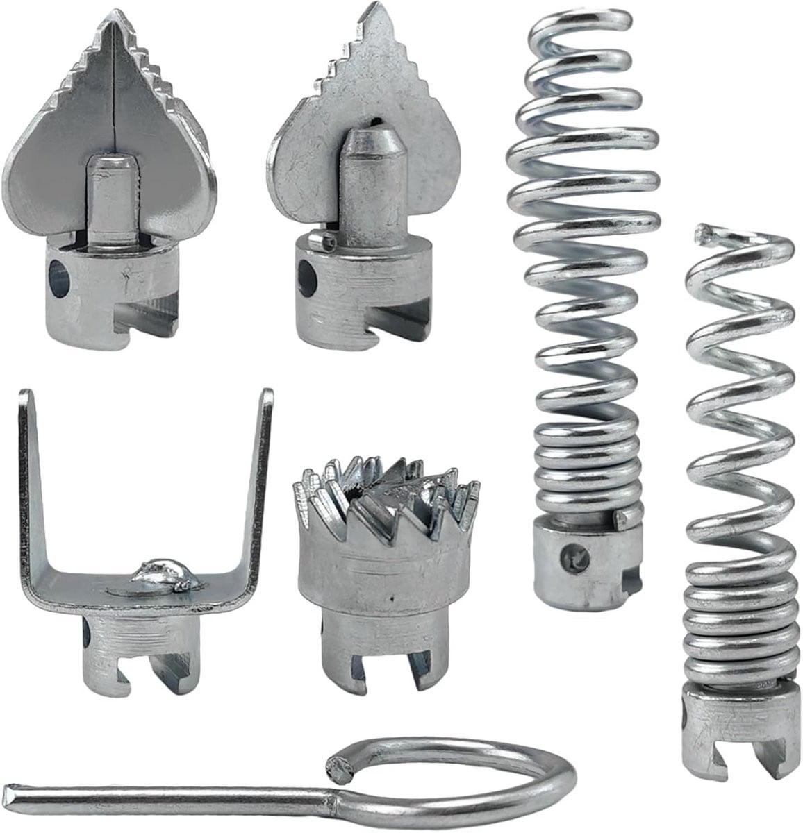 7 Delige Set Universele Rioolontstoppers Accessoires - 16mm Slijpschacht Koppen voor Rioolreinigingsmachines