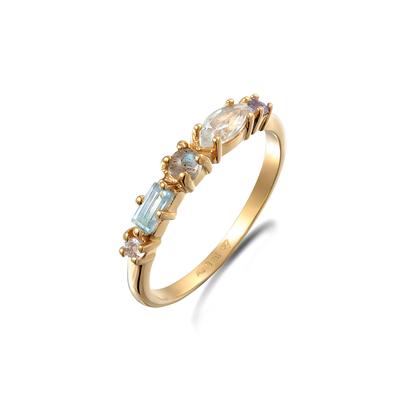 Silberring ELLI PREMIUM "Ring Memoire Edelstein Ring 925 Silber" Gr. 56, gold, Fingerringe, Damen, 56, Silber 925 (Sterlingsilber), Silberring