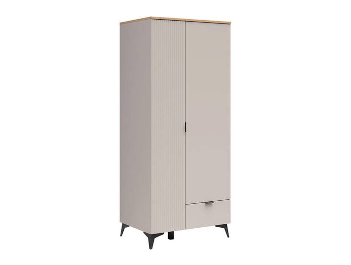 Petits-meubles Kleiderschrank 2 Türen Vicky Kaschmir, Holzwerkstoff, 1 Schubladen, 85x200.5x60 cm, Schlafzimmer, Kleiderschränke