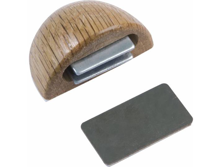 AMIG Deurstop/deurmagneet - D48mm - zelfklevend - eiken - kunststof