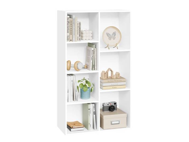 Bibliothèque WOLTU - Meuble de rangement - Armoire avec 7 compartiments - Blanc