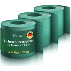 Novatool Premium PP 78m Zaunsichtschutzrollen Grün für Doppelstabmattenzaun für 30 Reihen Sichtschutzstreifen Zaun Gittermattenzaun Sichtschutzstreifen langlebig & witterungsbeständig