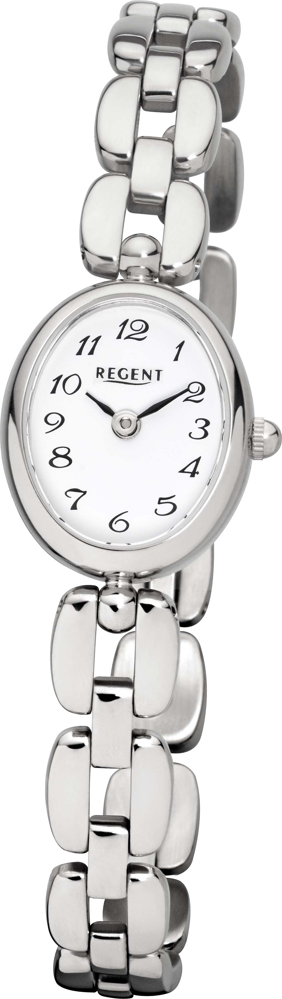 Quarzuhr REGENT, silber (silberfarben, weiß), Armbanduhren, Damen, Quarzuhr, Armbanduhr, Damenuhr, Mineralglas, Edelstahlarmband, oval