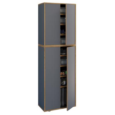 Schuhschrank VCM "XL Holz Großer Schuhschrank Schuhkommode Salia B60", grau (anthrazit), Obermaterial: 100% Holz Wood., Schränke, Schuhschrank