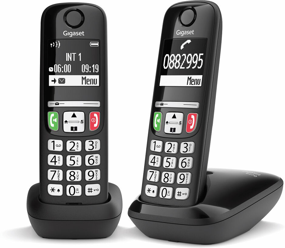 Siemens Telefono cordless Gigaset E270 Duo Black con vivavoce