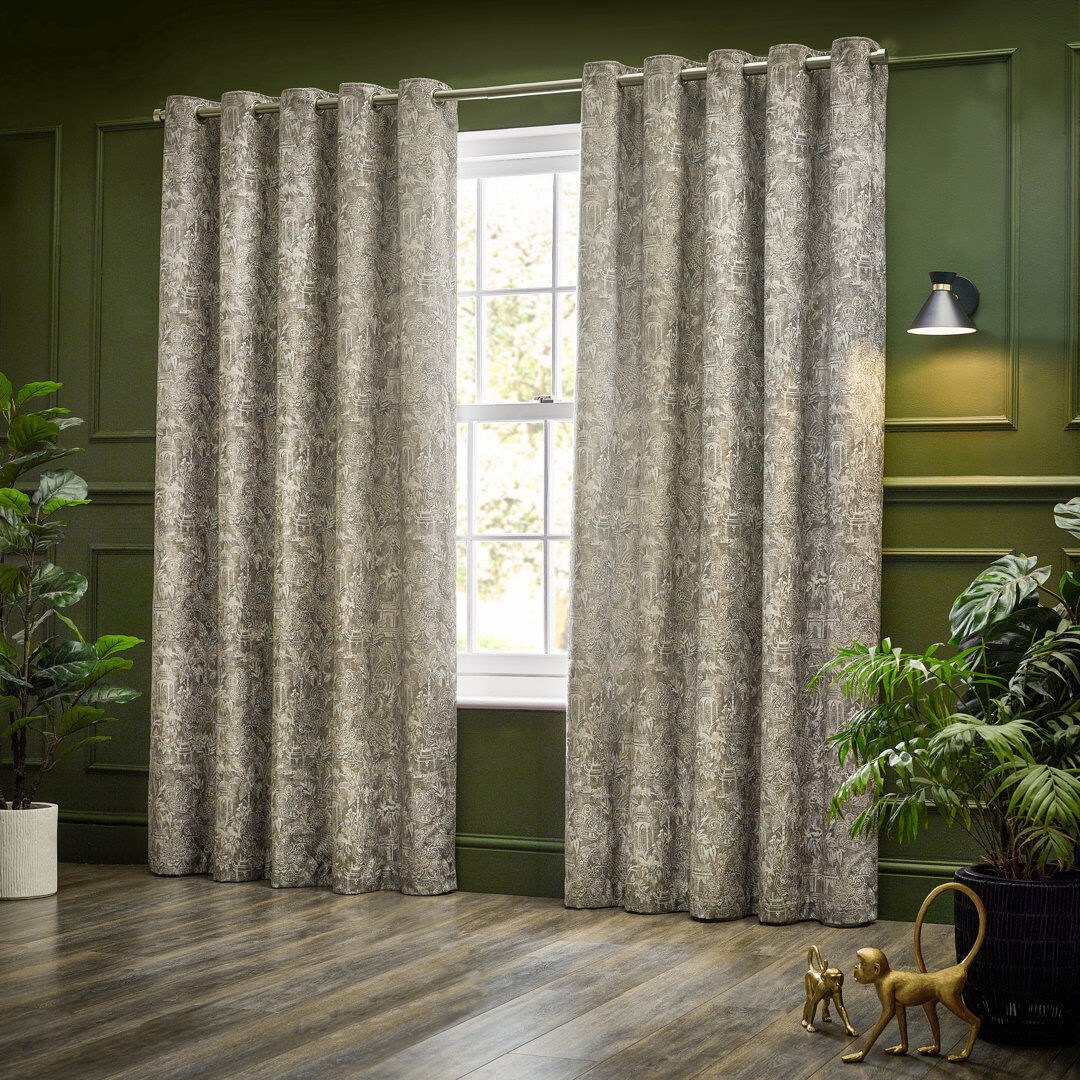 Wylder Bengal Room Darkening Curtain Beige 229 W x 183 D cm