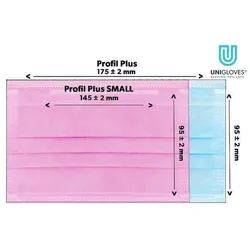 Unigloves OP- Mundschutz Profil Plus SMALL - Kindermundschutz 500 Stk - latexfrei - blau