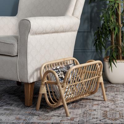 "SAFAVIEH Selby Magazine 13-Inch Rattan Rack, Natural - 14"" W x 11"" D x 13"" H"