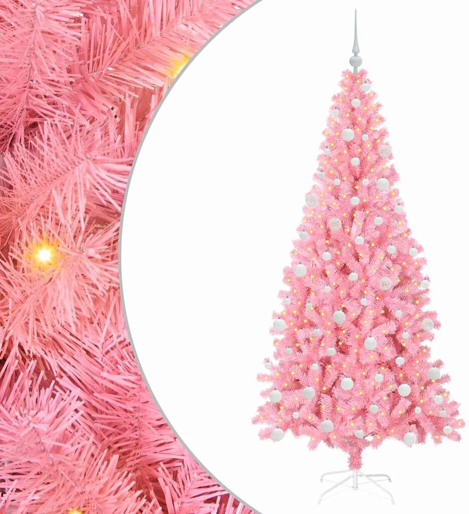 vidaXL Sapin de Noël Rose 180 cm PVC
