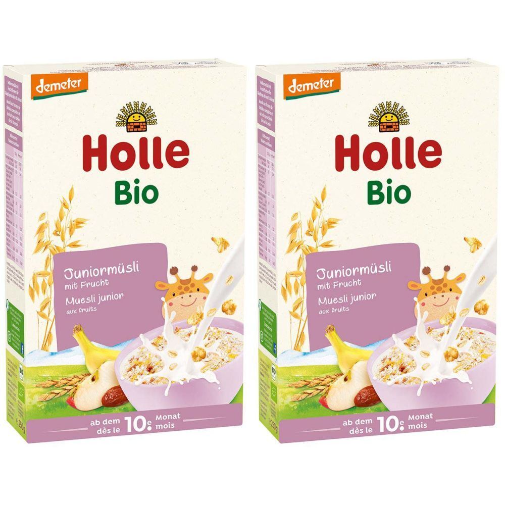 Holle Bio-Juniormüsli Mehrkorn mit Frucht 250 g 2x250 Brei