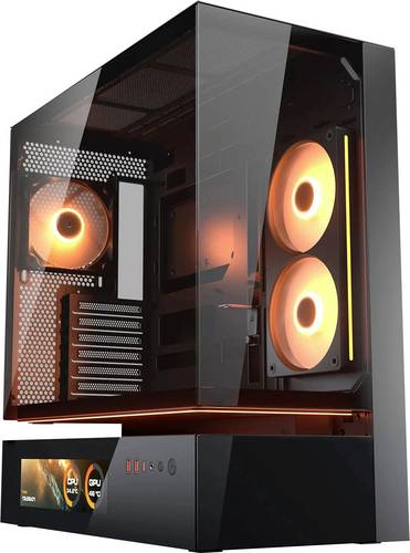 Cougar CFV235 Midi-Tower PC-Gehäuse Schwarz 4 vorinstallierte Lüfter, Integrierte Beleuchtung, Seitenfenster, Staubfilter