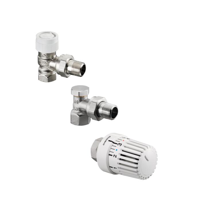 Oventrop Uni LH Thermostatventil-Set 1683703 DN 10, Eckform, mit Thermostat