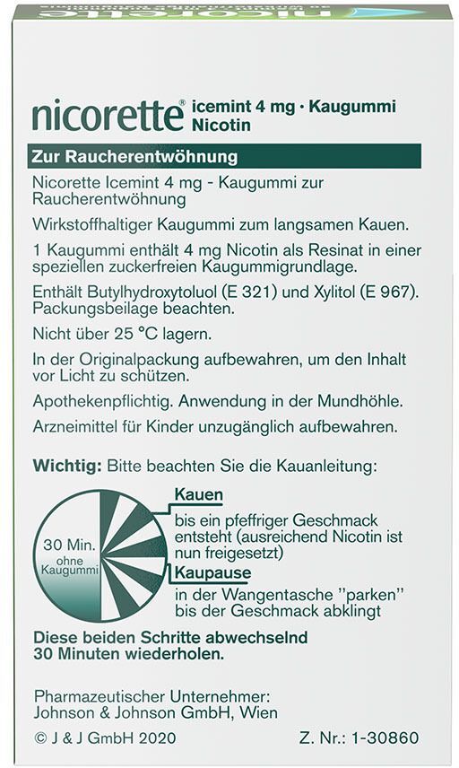 nicorette® Kaugummi icemint 4mg 30 St 30 St Kaugummi