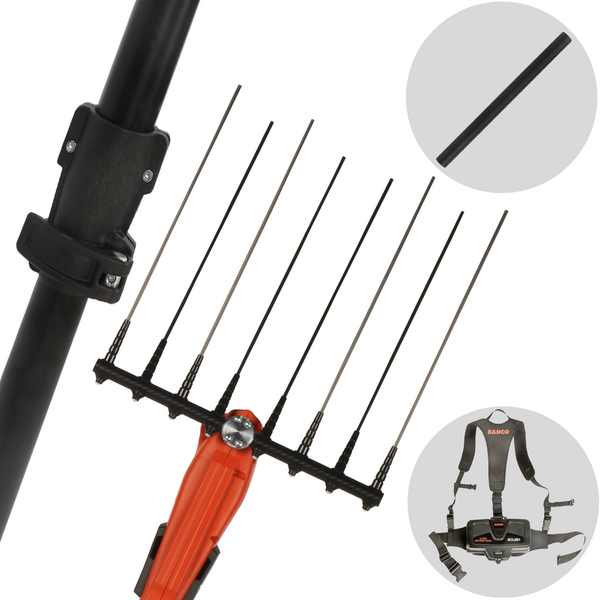 Bahco BCL54TP - Abbacchiatore elettrico 230/380 cm a batteria a zaino 36V 20Ah - Asta telescopica + prolunga