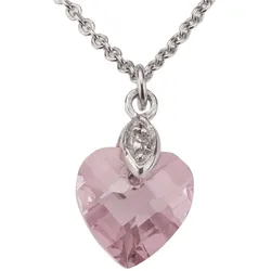 Zeeme for Kids Anhänger mit Kette 925/- Sterling Silber Zirkonia pink