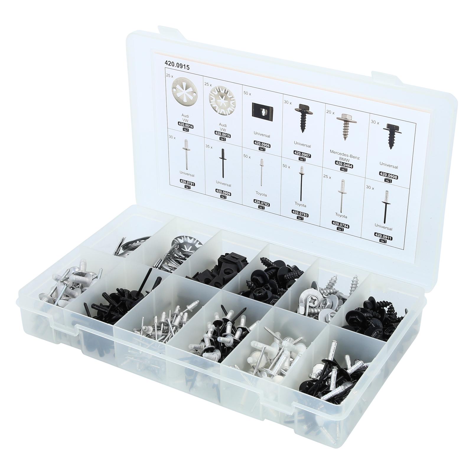 KS Tools Befestigungs-Clip-Satz - Schnellverschluss, 400-tlg (420.0915)