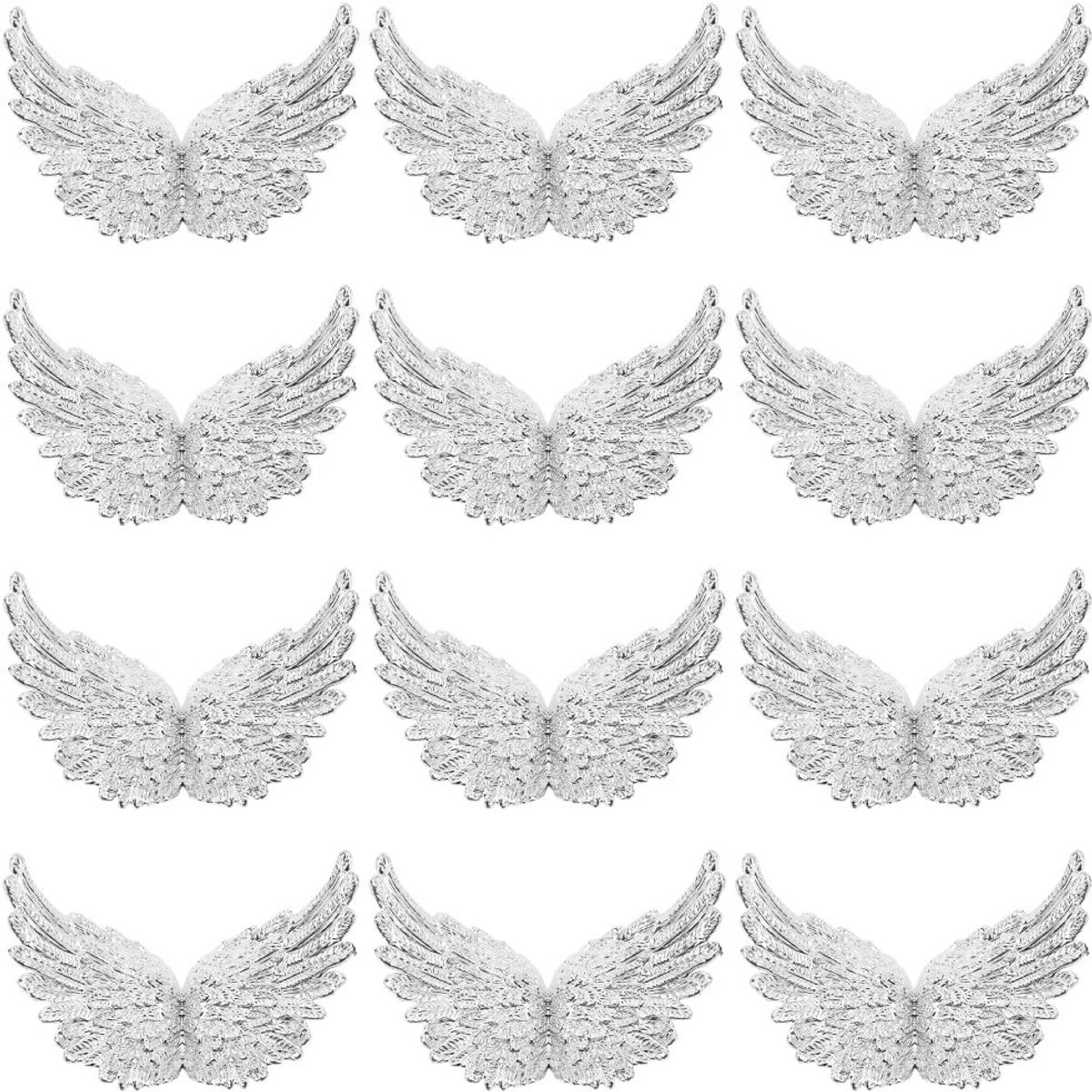 Dailygoods Set van 12 Zilveren 3D Engelenvleugels voor Decoratie