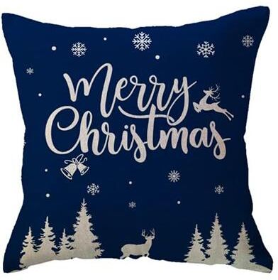 Retailers Go Blue Snowflake Tree Merry Christmas Cushion Cover, Winter Holiday Pillow For Sofa, Porch, And Home Decoration style 4 40x40cm