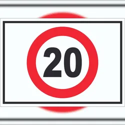 HB-Druck Tempo 20 km/h Geschwindigkeitsbegrenzung Aufkleber Symbol A4 (210x297mm)