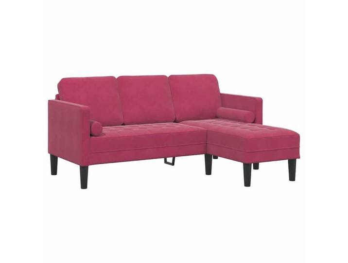 Canapé L-shaped 3 places VIDAXL Sofa relax avec coussin Bordeaux Polyester 173x131x67 cm S1797