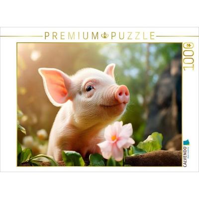 CALVENDO Puzzle Niedliches Ferkel im Garten | 1000 Teile Lege-Größe 64x48cm Foto-Puzzle für glückliche Stunden, von , Calvendo Puzzle