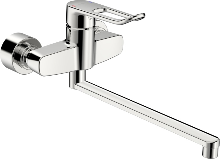 Hansaclinica Waschtischarmatur 01546286 Wandmontage, Bügelhebel, Ausladung 377 mm, chrom