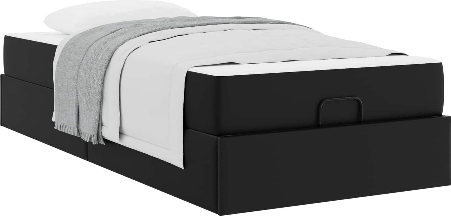 Bettgestell mit Matratze Sonstiges 2 pcs Schwarz PVC
