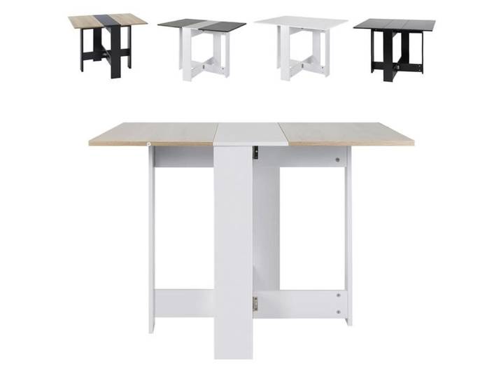 Table pliante OHMG - Panneaux de particules mélaminés - Décor chêne et blanc - 103x76x73.4cm
