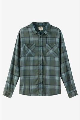 O'Neill s O'riginals Printed Flannel Long Sleeve Shirt in Hunter Green, Size XL